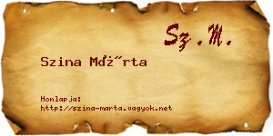 Szina Márta névjegykártya