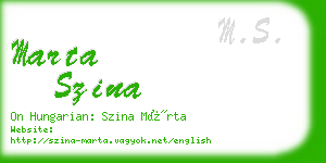 marta szina business card